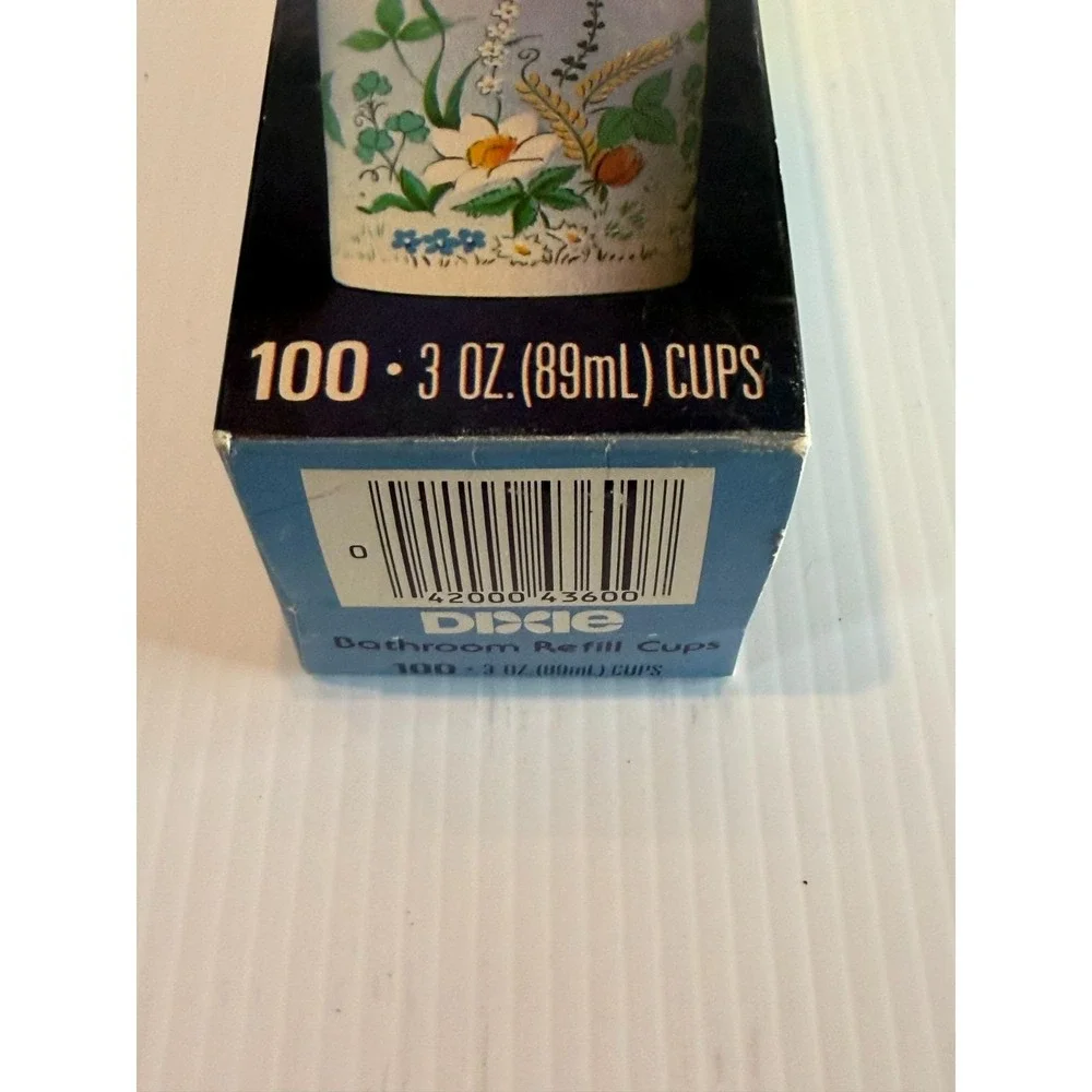 Vtg 80s Dixie Cups 3 oz. Floral Colllection 100 Count‎ Sealed Box Bathroom NOS